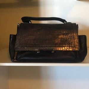 DianeVonFurstenberg Black &rose gold leather bag